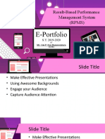 E-Portfolio: Result-Based Performance Management System (RPMS)