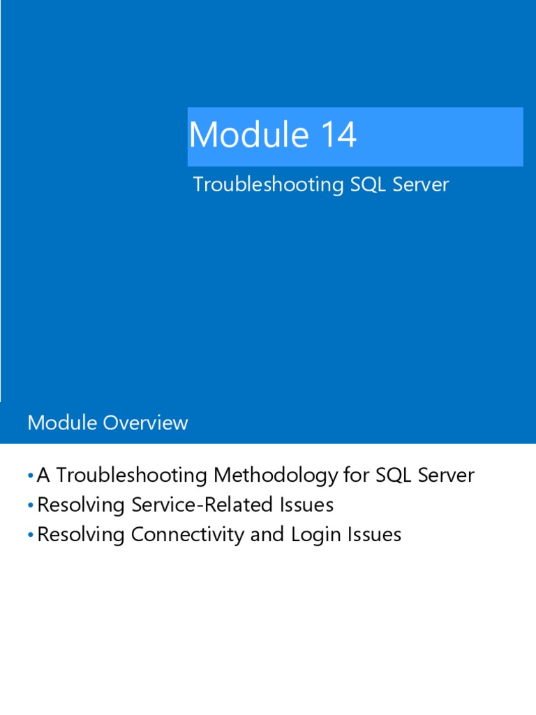 Troubleshooting SQL Server | PDF | Microsoft Sql Server | Login