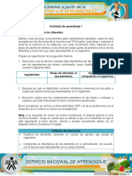 Desarrollo Evidencia Función de Los Alimentos