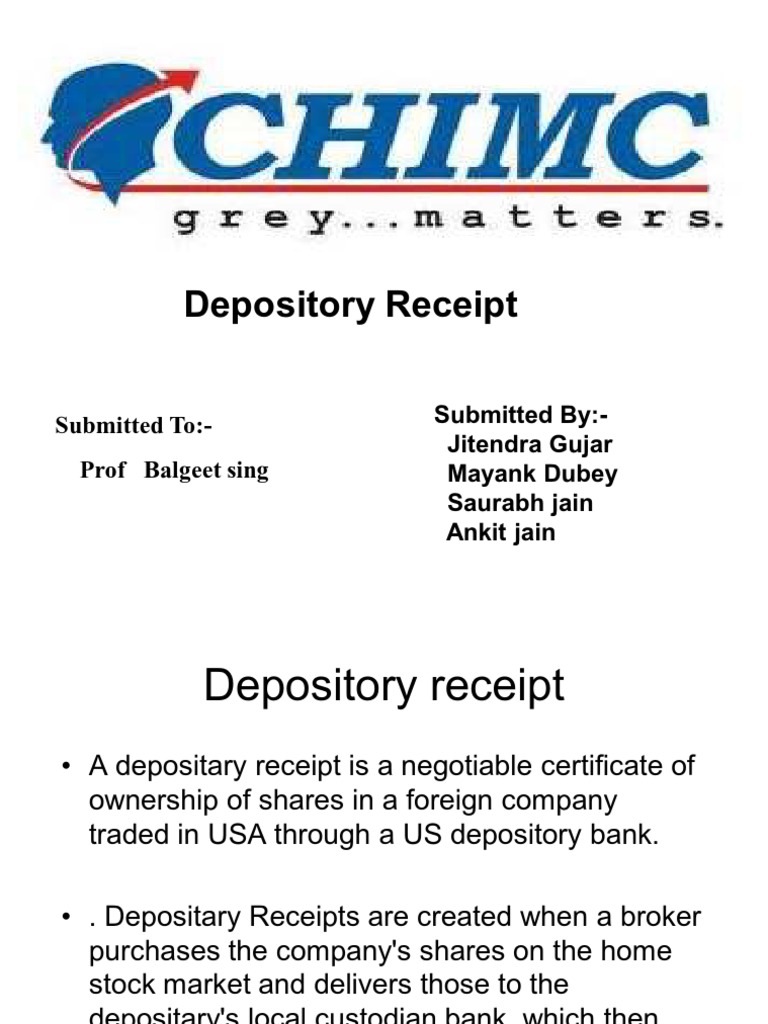 Depository Receipts PDF American Depositary Receipt Economies