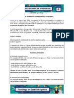 Actividad 6 Evidencia 8 - Análisis de Caso - Identificación de Modos y Medios de Transporte