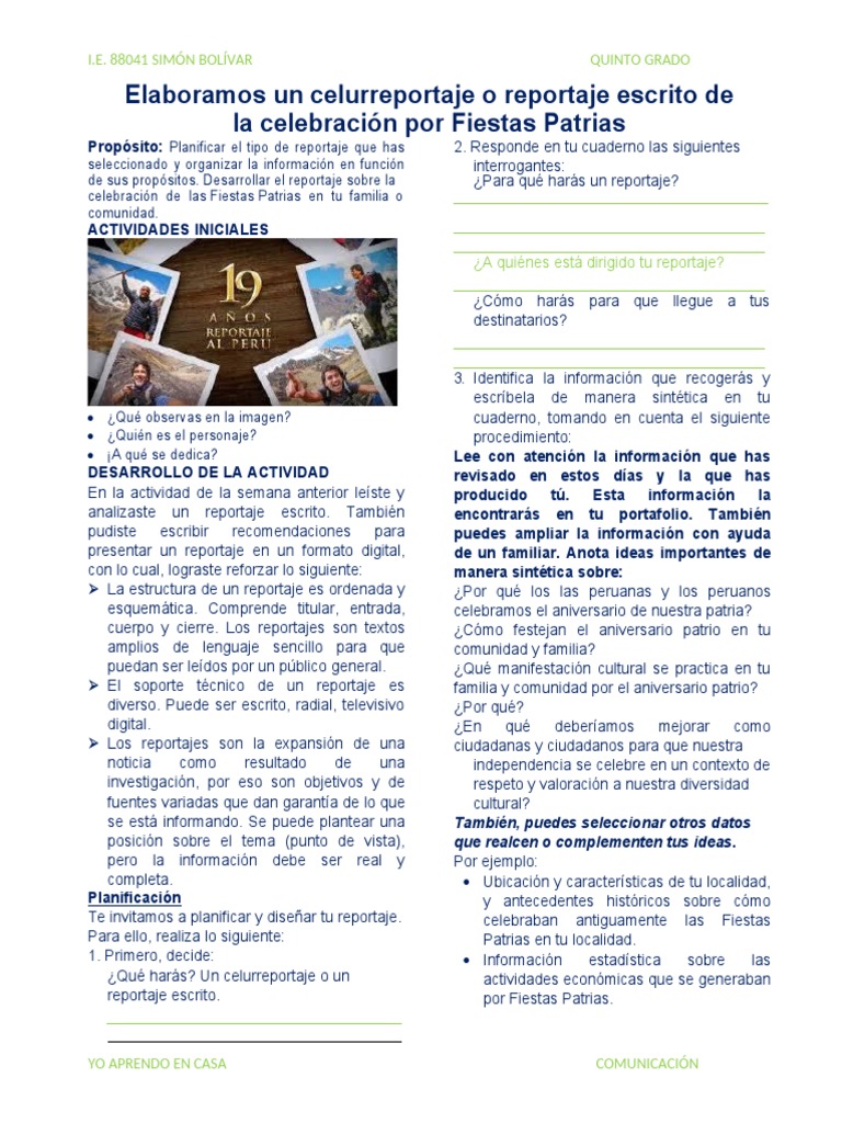 Elaboramos Un Reportaje | PDF | Información | Periodismo