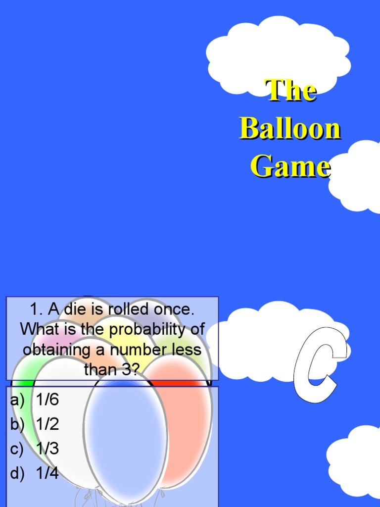 Balloon Game Probability Questions | PDF