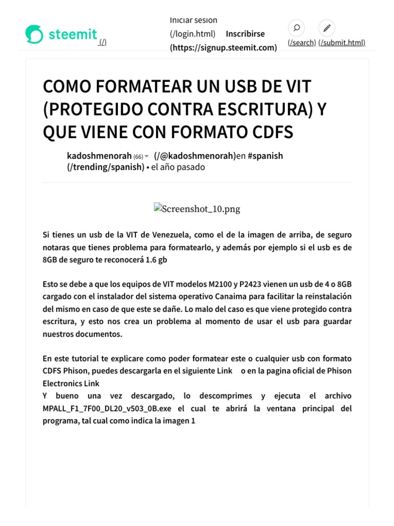 Formatear USB VIT Protegido CDFS | PDF | Software del sistema | Informática