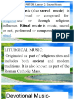 Religious Music (Also Sacred Music) Is