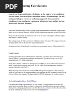 Air Conditioning Calculations