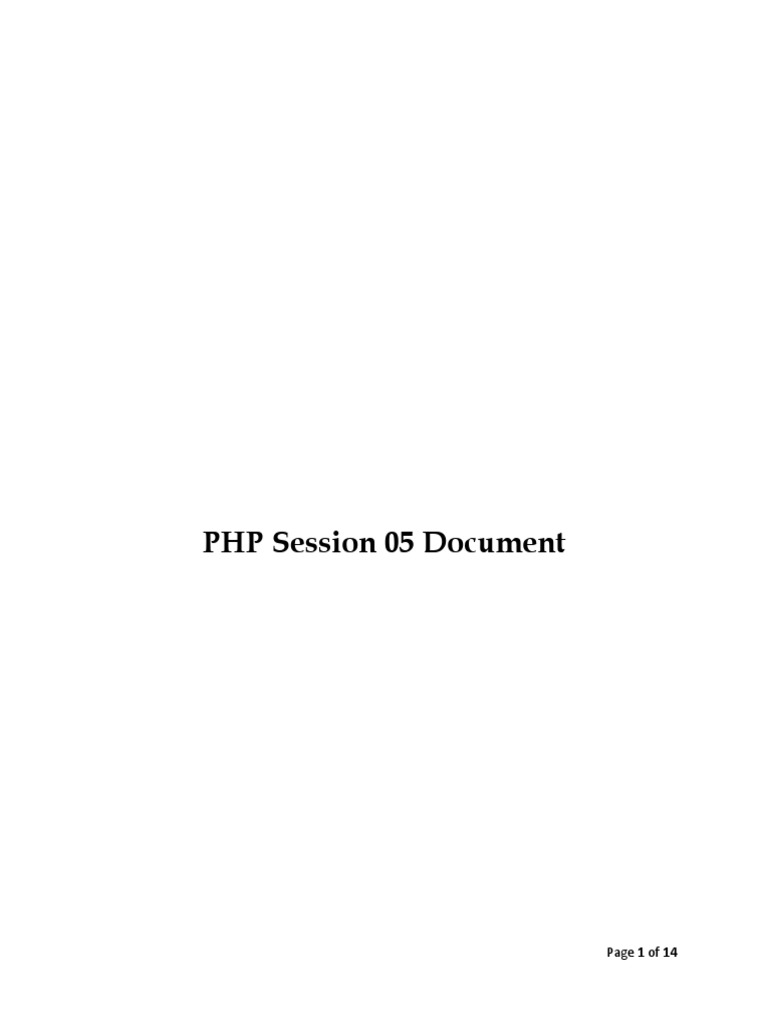 PHP Session 05 Document | PDF | Software Development | Theoretical ...