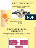 Business Environment: Presentation On Multinational Corporations