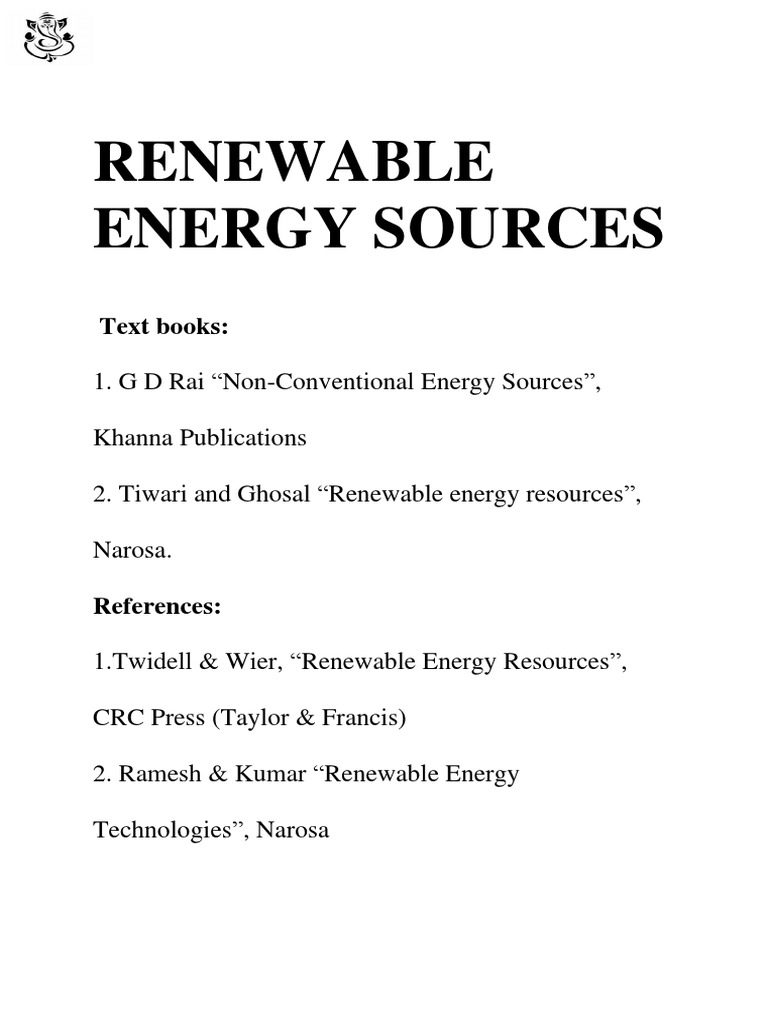 Renewable Energy Sources Overview | PDF