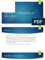 Idealism in Philosophy of Education: Reporter: Levi S. Obias