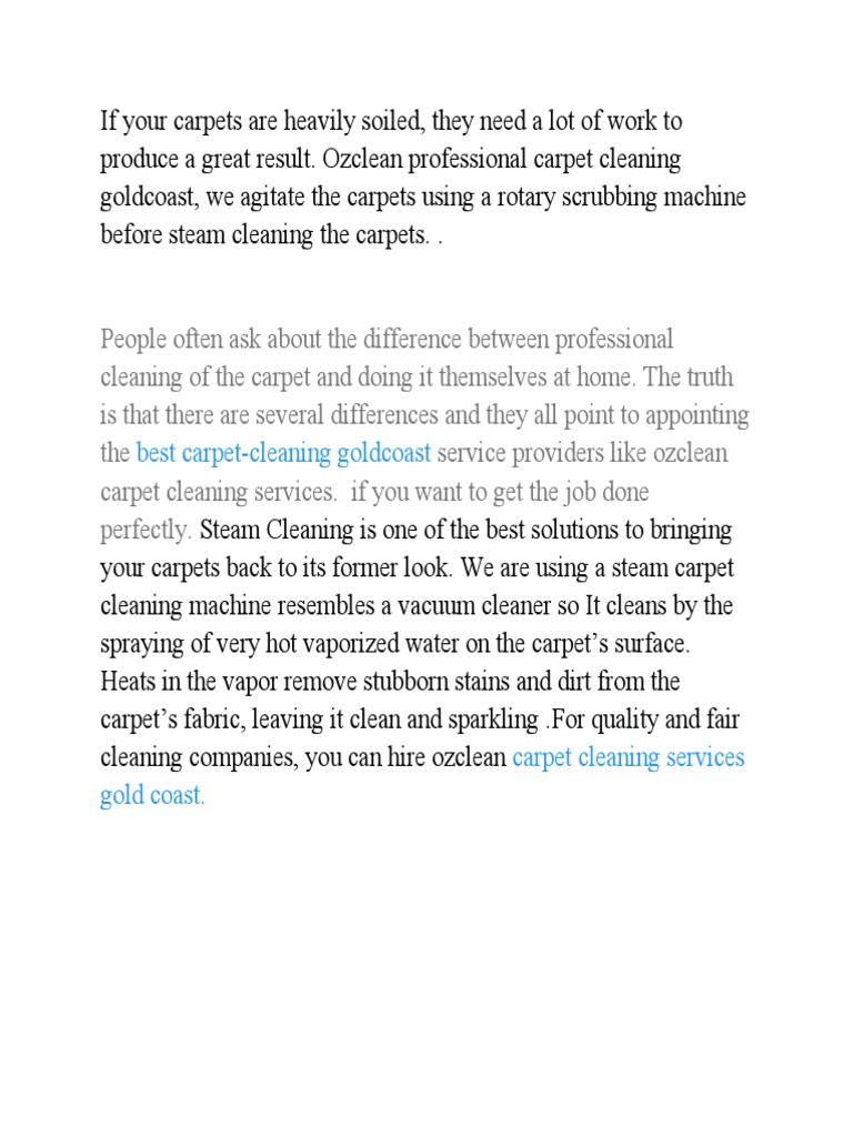 Professional Carpet Cleaning Gold Coast | PDF | Business | Home & Garden