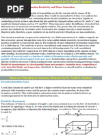 Formation Resistivity and Water Saturation