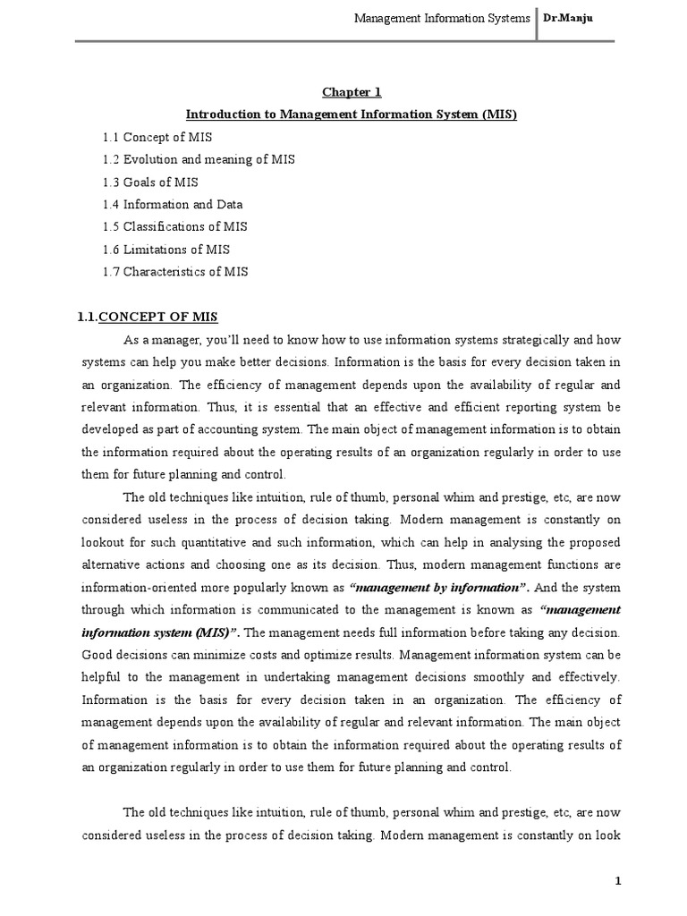 Introduction To Management Information System (MIS) | PDF | Computer ...