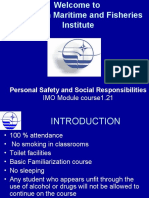 IMO Module Course1.21: Personal Safety and Social Responsibilities