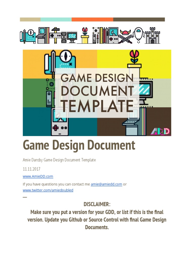 Game Design Document Template PDF Video Game Design Artificial Intelligence