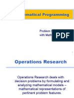 Mathematical Programming: Problem Solving With Mathematical Models