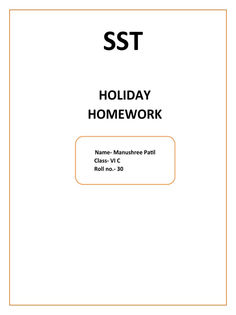 holiday homework of sst for class 8