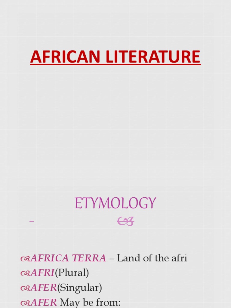 African Literature PDF Poetry