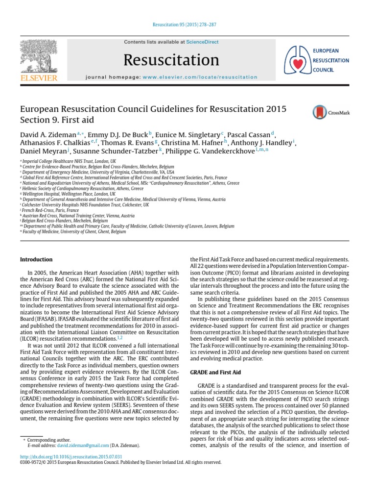 Resuscitation: European Resuscitation Council Guidelines For ...