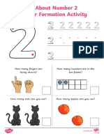 All About Number 2 Number Formation Activity: How Many Fingers Are Being Shown? How Many Counters Are in The Ten-Frame?