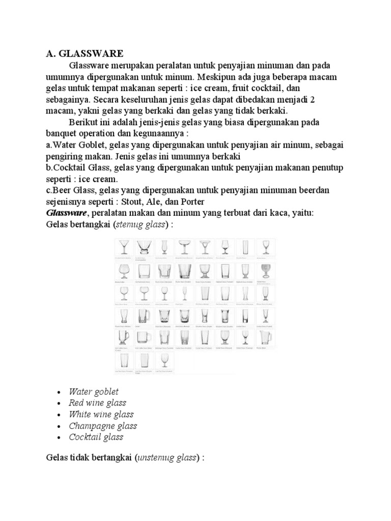 Jenis-jenis Glassware dan Fungsinya | PDF
