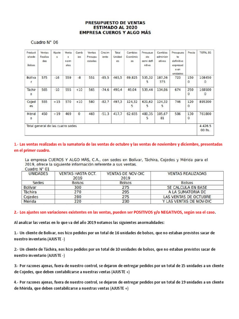 Análisis de Ventas y Presupuestos 2019 | PDF | Presupuesto | Economias