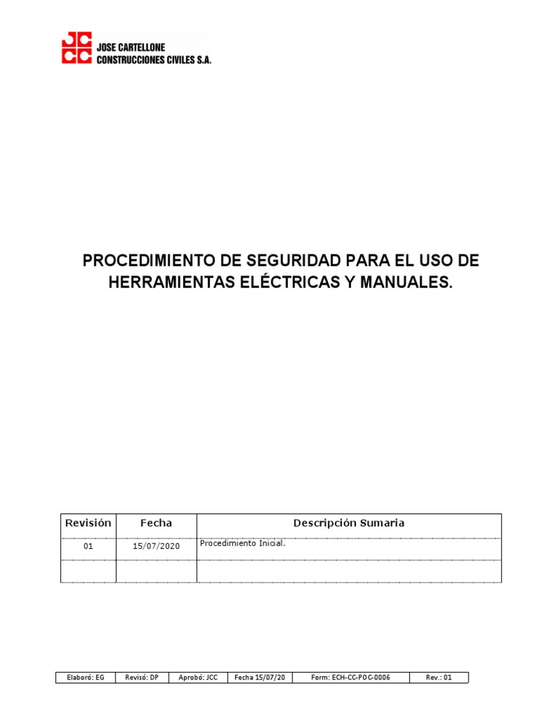 Seguridad en Uso de Herramientas Manuales | PDF | Perforar | Herramientas