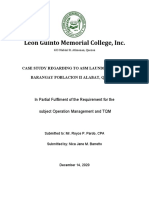 Leon Guinto Memorial College, Inc.: Case Study Regarding To Asm Laundry Shop at Barangay Poblacion Ii Alabat, Quezon