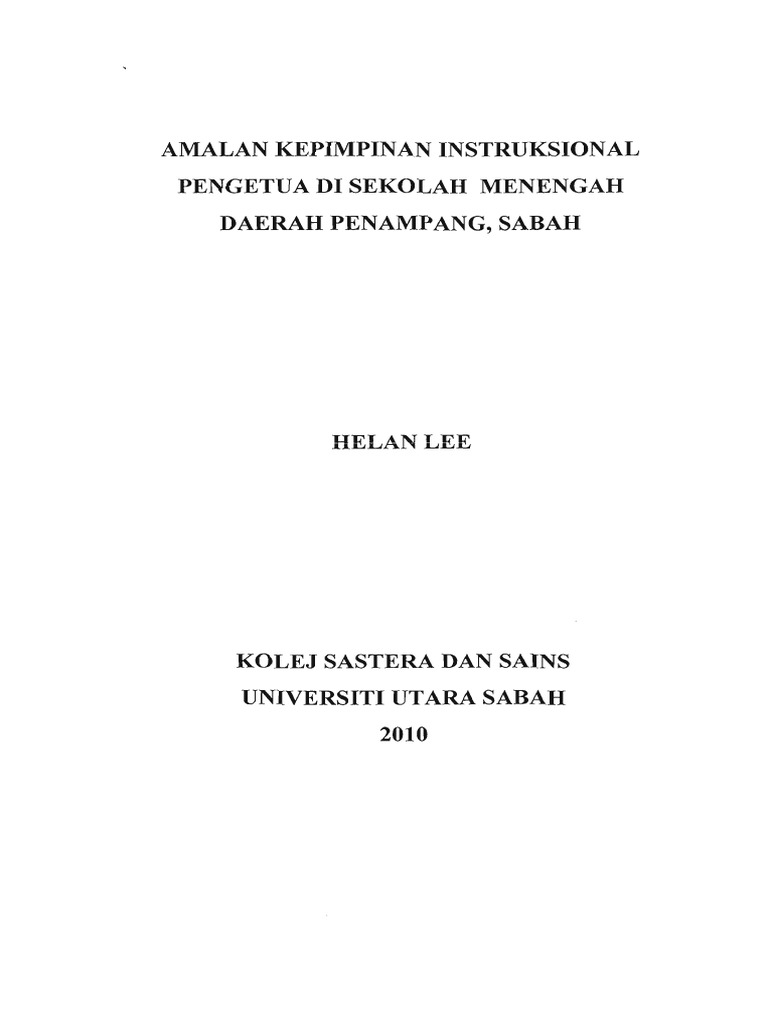 Amalan Kepimpinan Instruksional Pengetua Di Sekolah Menengah | PDF