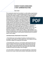Proficiency Exam Guidelines For Test Administrators