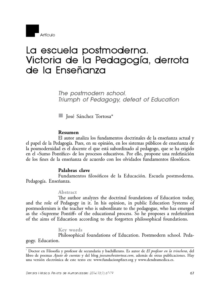 04 - La Escuela - Postmoderna | PDF | Platón | Democracia