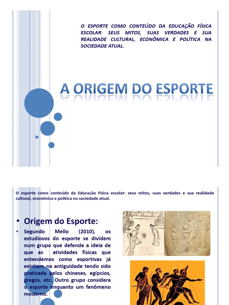 Origem Do Esporte | PDF | Esportes | Educação Física