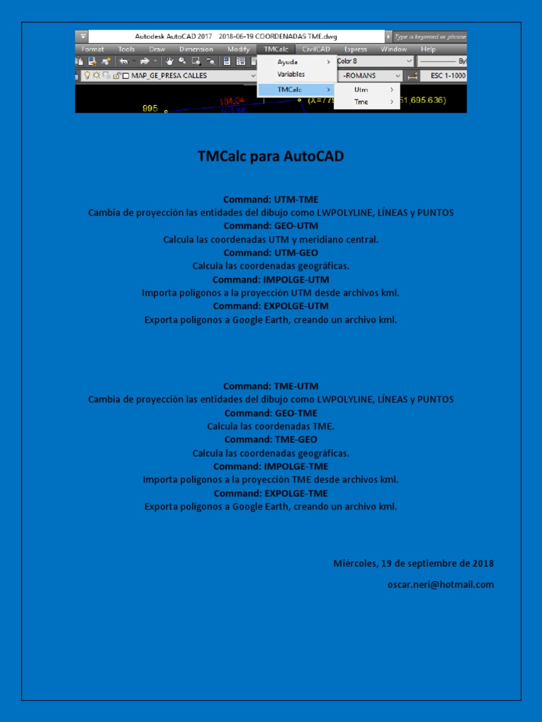 TMCalc: Conversión de Coordenadas en AutoCAD | PDF | Informática ...