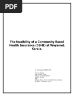 The Feasibility of A Community Based Health Insurance (CBHI) at Wayanad, Kerala