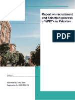 Report On Recruitment and Selection Process of MNC's in Pakistan Report On Recruitment and Selection Process of MNC's in Pakistan