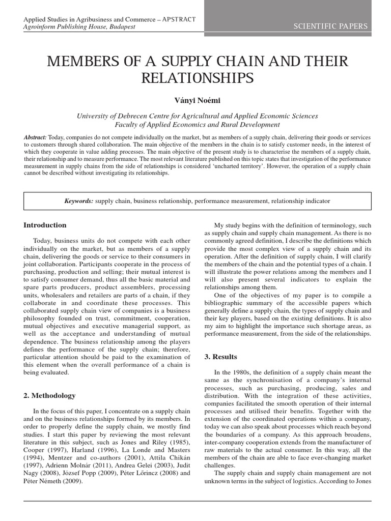 Supply Chain Relationships Analysis | PDF | Supply Chain | Supply Chain ...