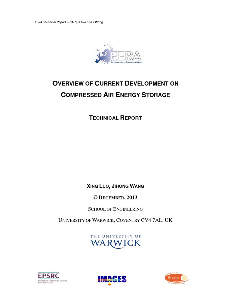 Overview of Current Development On Compressed Air Energy Storage - EERA ...