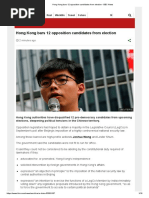 Hong Kong Bars 12 Opposition Candidates From Election - BBC News