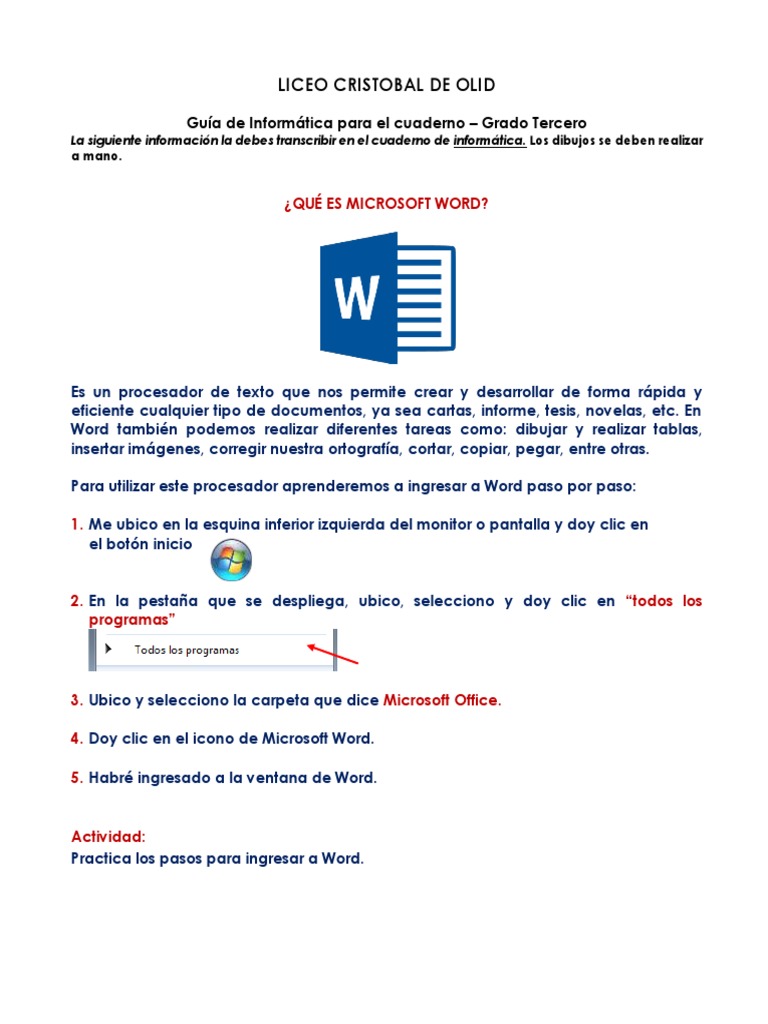 Informatica Guia Cuaderno 3 Pdf