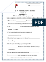 Grade 4 Vocabulary Week 2 Worksheet 2
