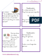 Tarjetas de Problemas de Divisiones Nivel 1 PDF