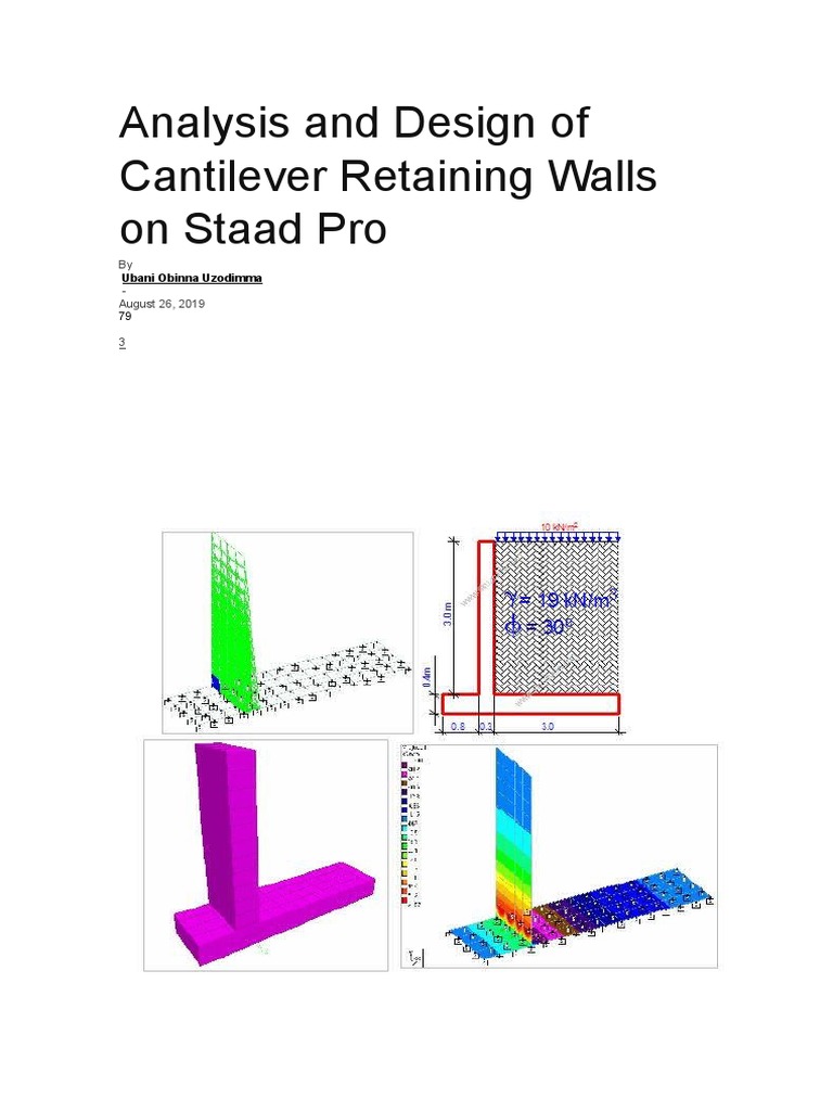 Cantilever Retaining Wall Design in STAAD Pro | PDF | Geotechnical ...