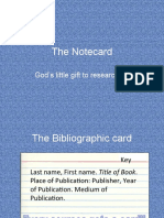 The Notecard: God's Little Gift To Researchers