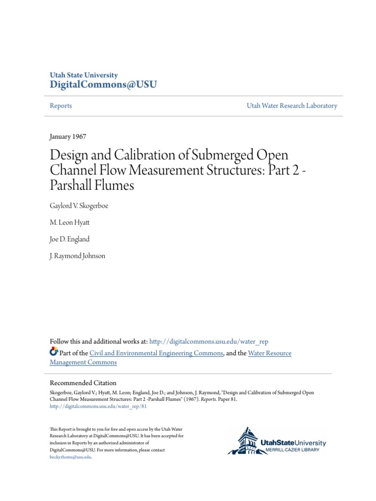 Parshall Flume Design and Calibration | PDF | Fluid Dynamics | Hydrology