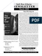 Soli Deo Gloria Newsletter - March 2000