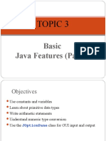 Topic 3: Basic Java Features (Part 1)