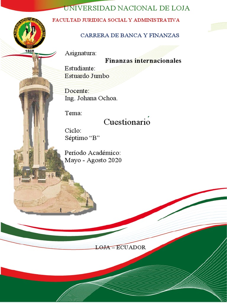 Cuestionario Finanzas Internacionales | PDF | Tipo de cambio | Arbitraje