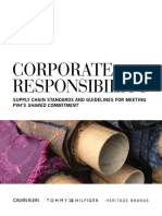 Corporate Responsibility: Supply Chain Standards and Guidelines For Meeting PVH'S Shared Commitment