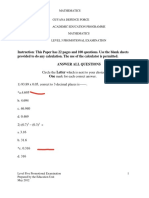 Mathematics Level 5 Promotional Exam