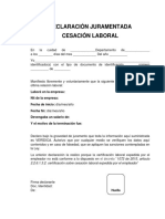 Declaración Juramentada Cesacion Laboral